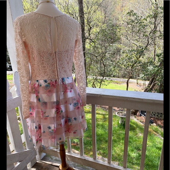 Teeze Me Floral & Lace Dress 15 Jr. FREE SHIP - Picture 4 of 4